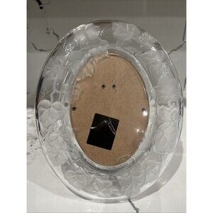VTG FIFTH AVENUE CRYSTAL GLASS SIGNATURES OVAL  5x7 PICTURE FRAME
